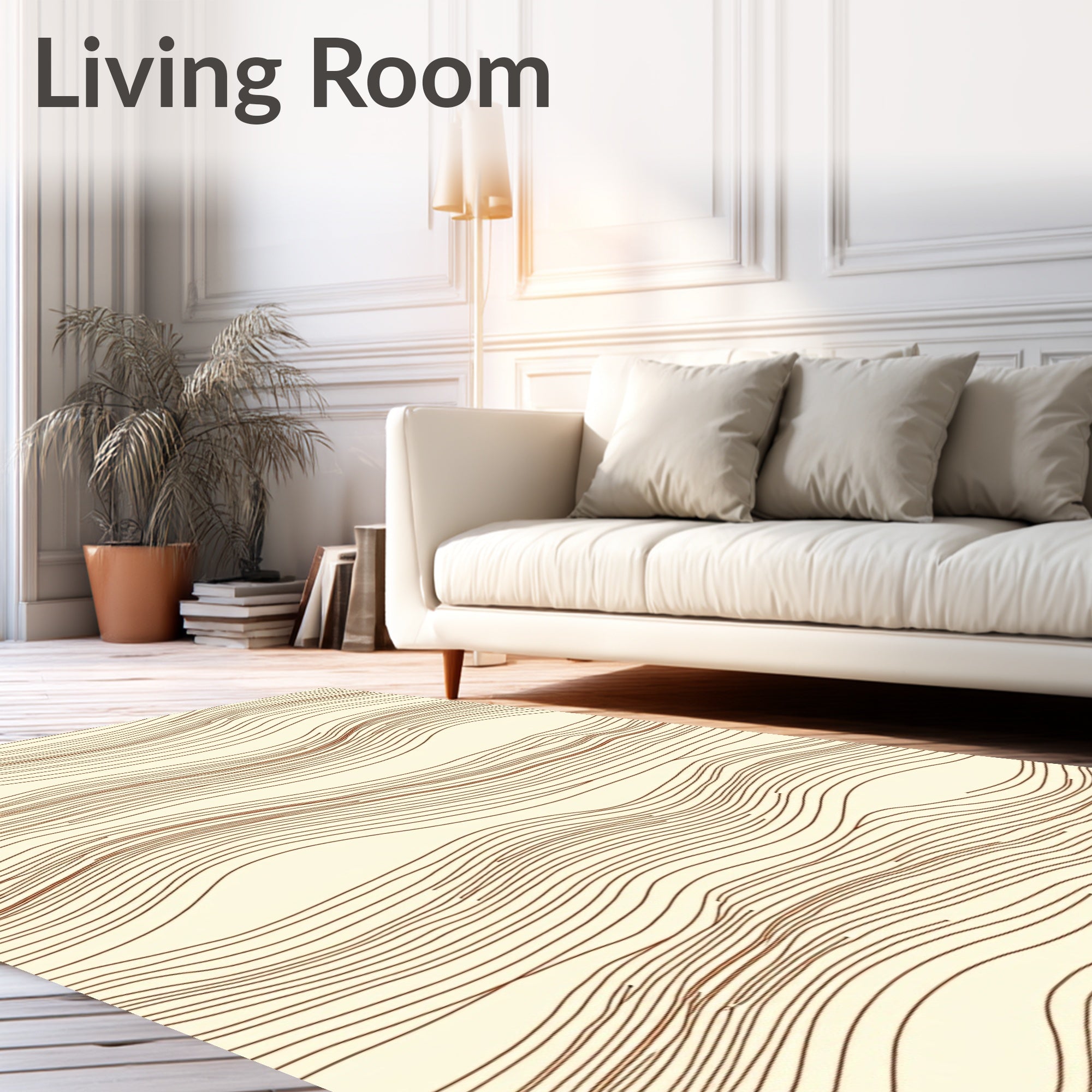 Abstract Wavy Stripe Pattern Rug