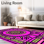 Radiant Sunburst Geometric Pattern Rug