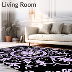 Floral Mandala Design with Lavender Accents Rug