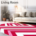 Bold Geometric Stripes Pattern Rug