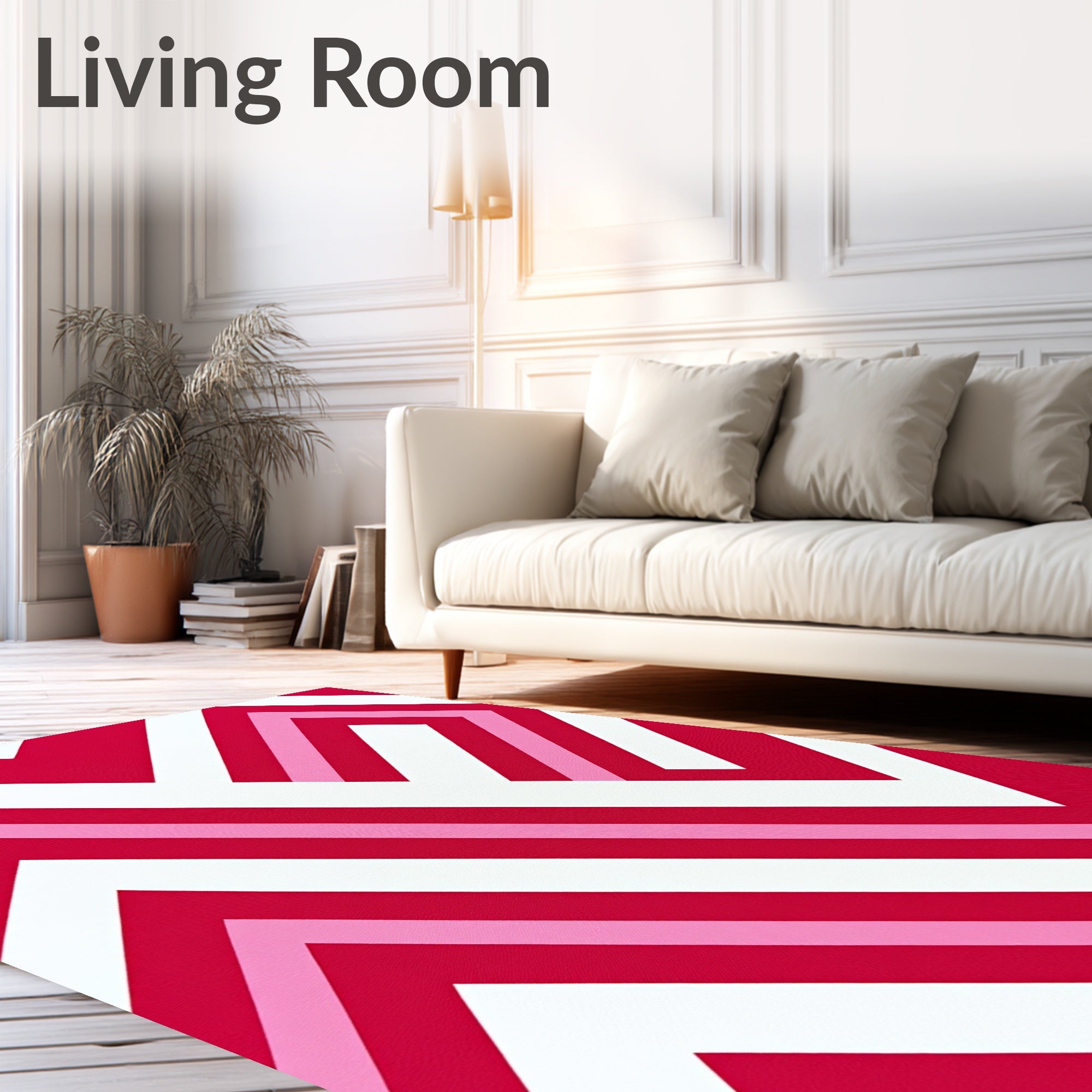 Bold Geometric Stripes Pattern Rug