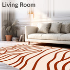 Abstract Wavy Terracotta Design Rug