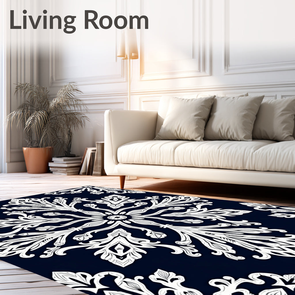 Lace Inspired Floral Symmetry Rug