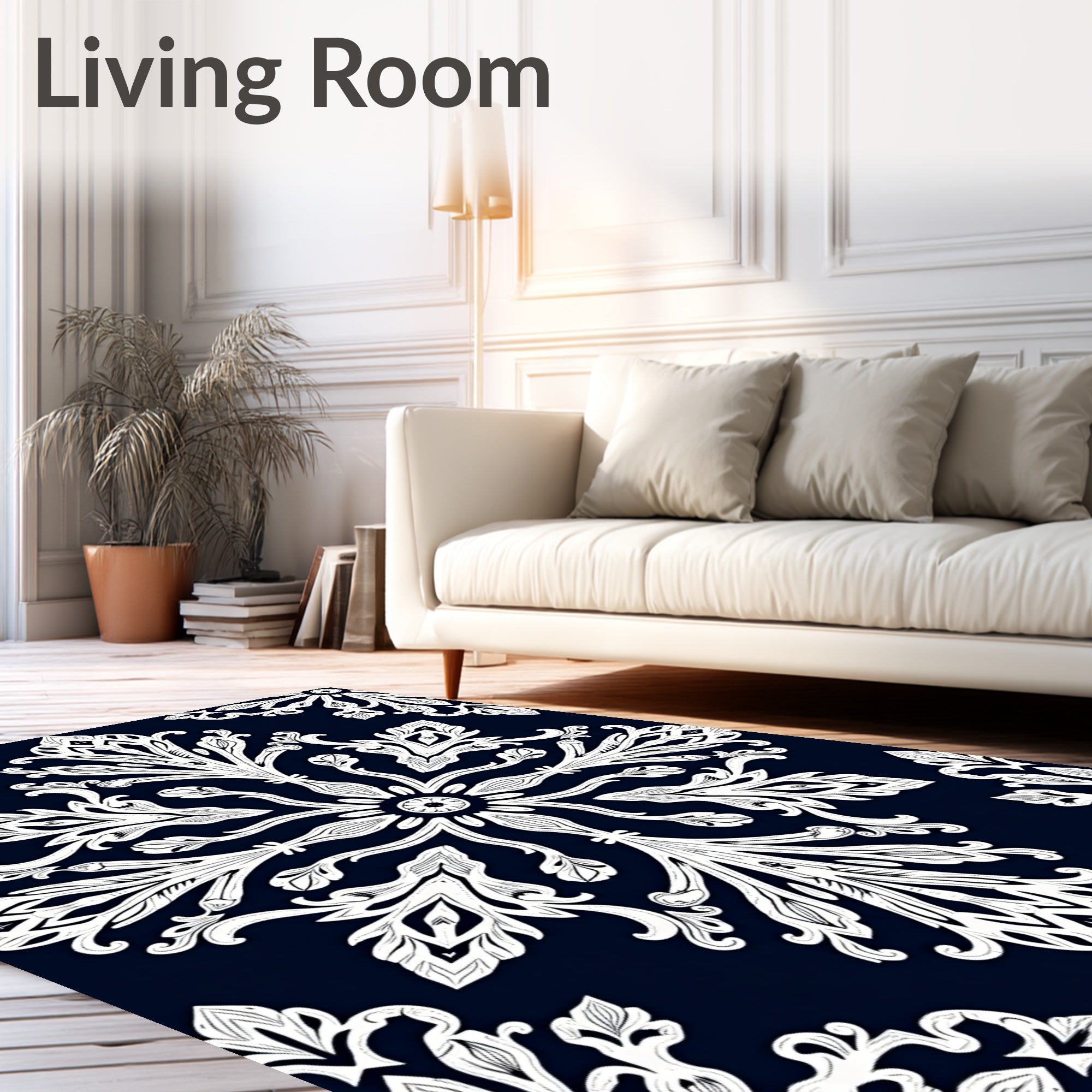 Lace Inspired Floral Symmetry Rug
