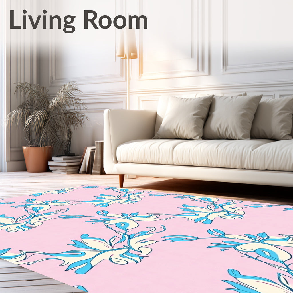 Elegant Floral Swirl Design Rug
