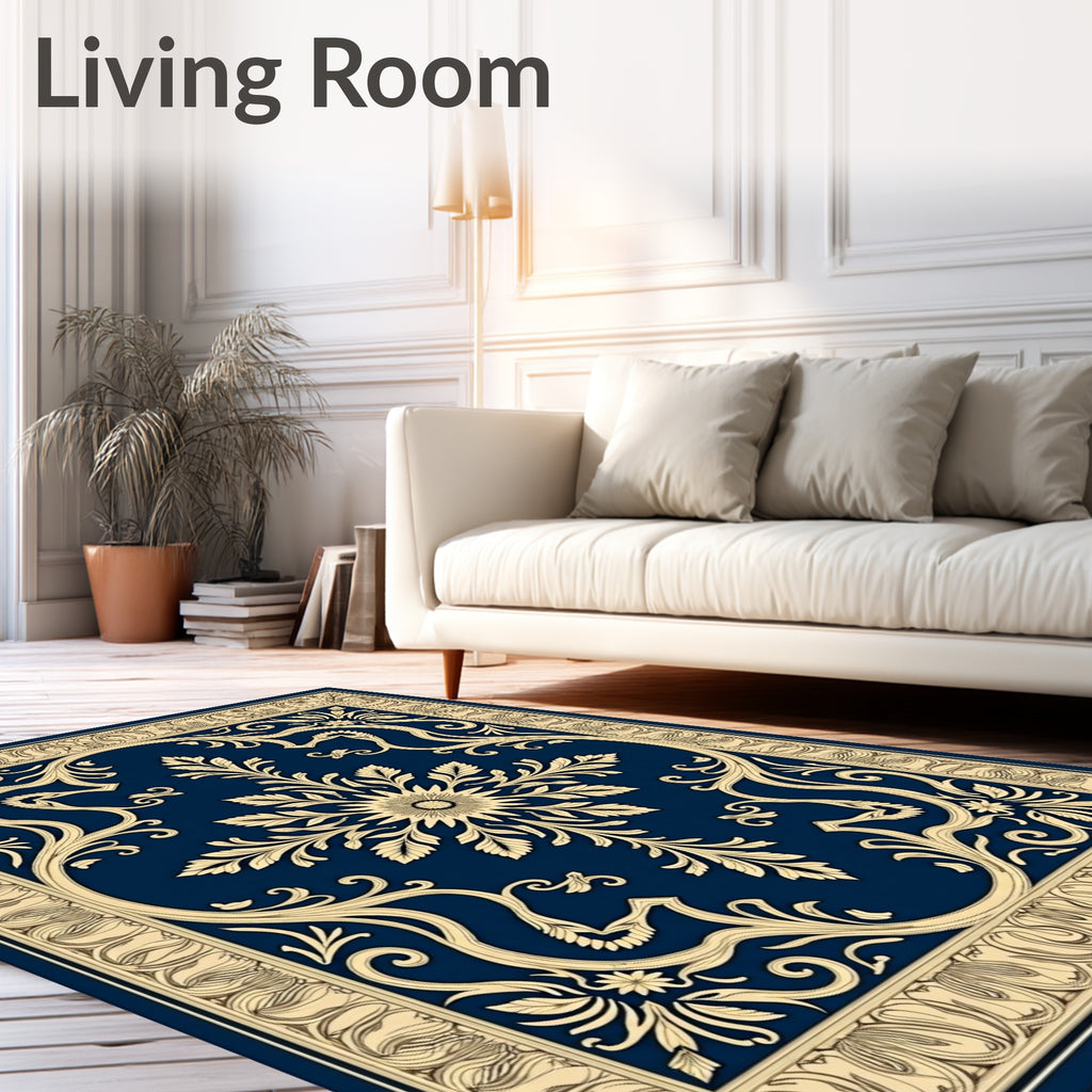 Classic Floral Scroll Pattern Rug