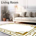 Modern Geometric Border Rug