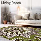 Ornate Floral Mandala Pattern Design Rug