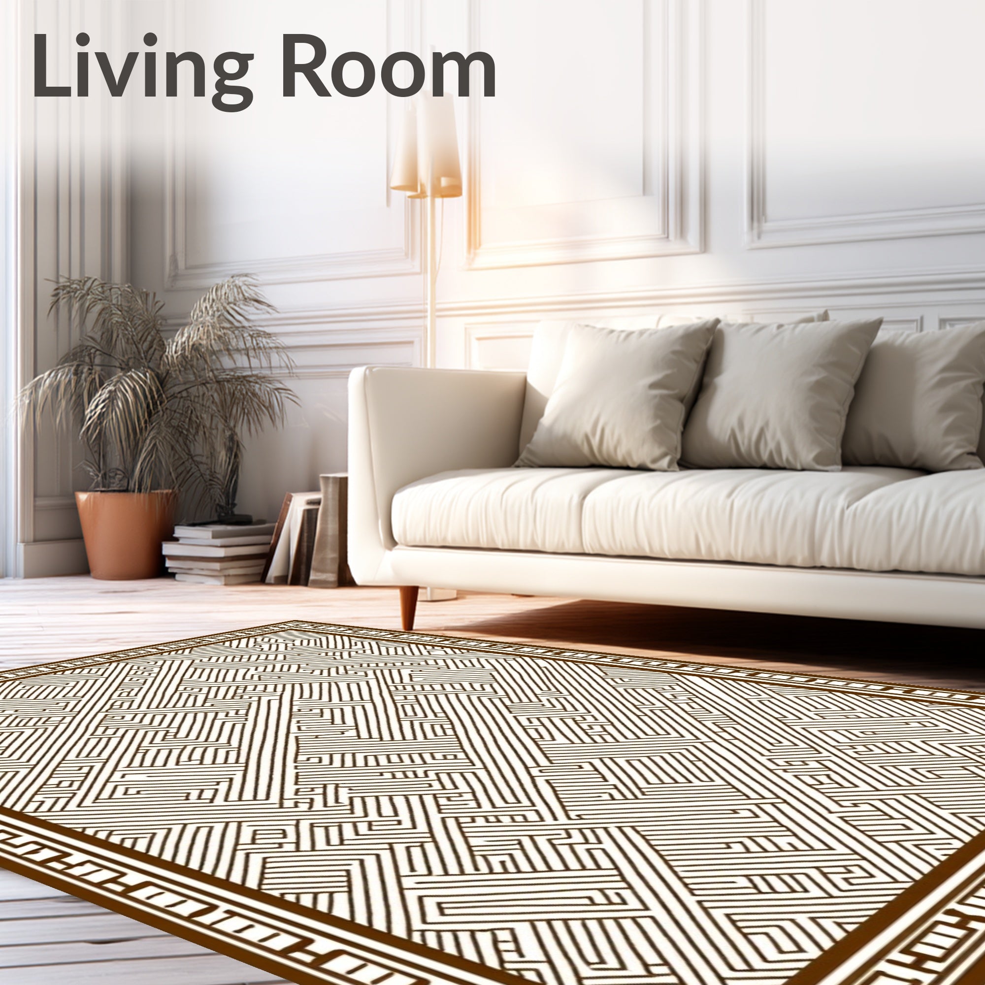 Abstract Geometric Maze Pattern Rug