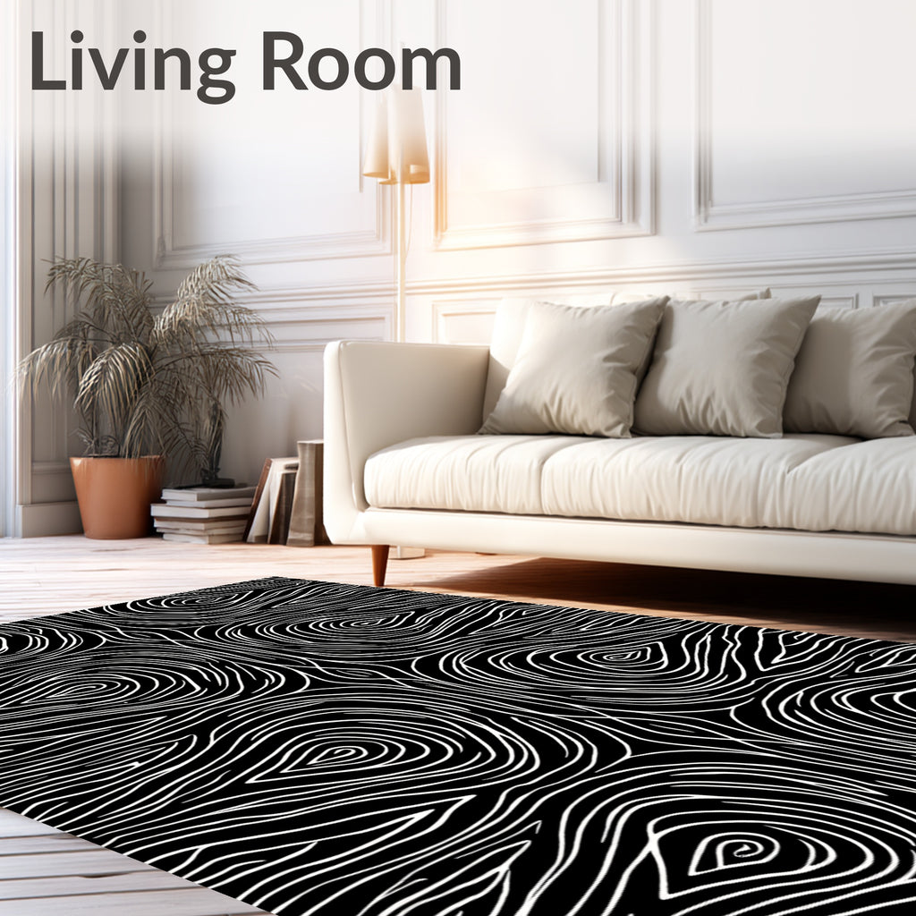 Abstract Swirls Symmetric Design Rug