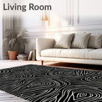 Abstract Swirls Symmetric Design Rug