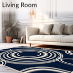 Concentric Circles Geometric Pattern Rug