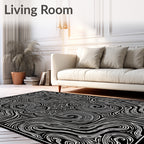 Monochromatic Swirls Pattern Rug