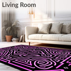 Pink Geometric Abstract Art Rug