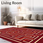 Abstract Geometric Maze Design Rug