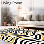 Bold Wavy Stripe Geometric Design Rug