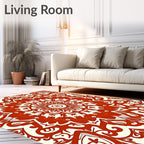 Mandala Inspired Intricate Red Design Rug
