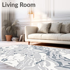 Abstract Floral Camouflage Pattern Rug