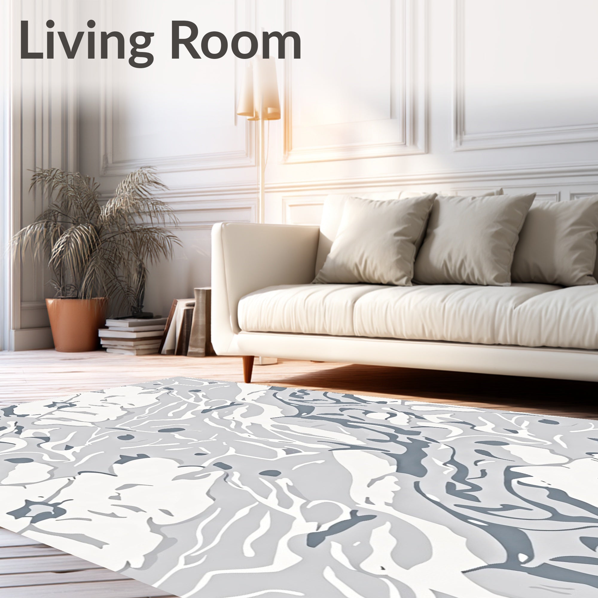 Abstract Floral Camouflage Pattern Rug