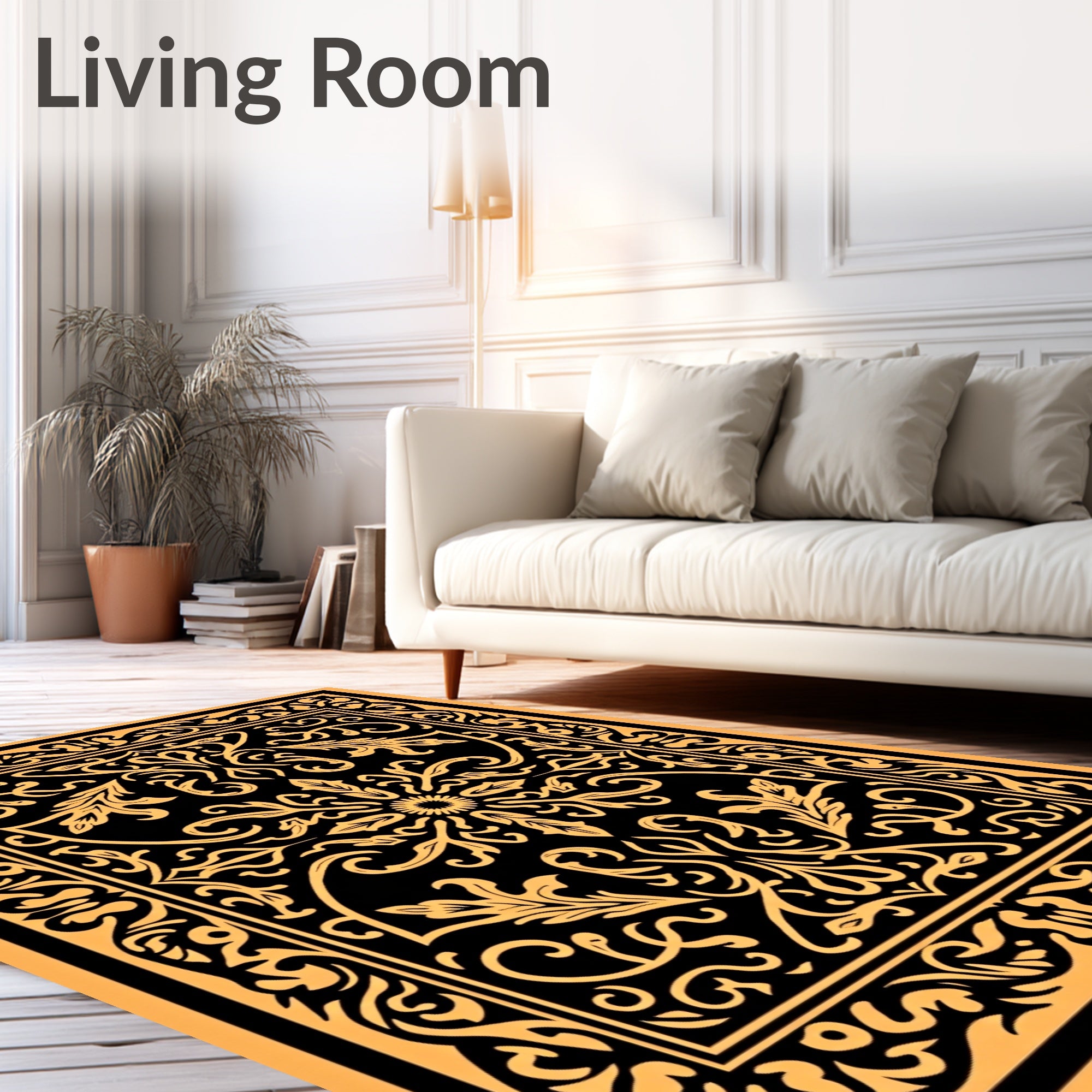 Mandala And Scrollwork Art Design Rug
