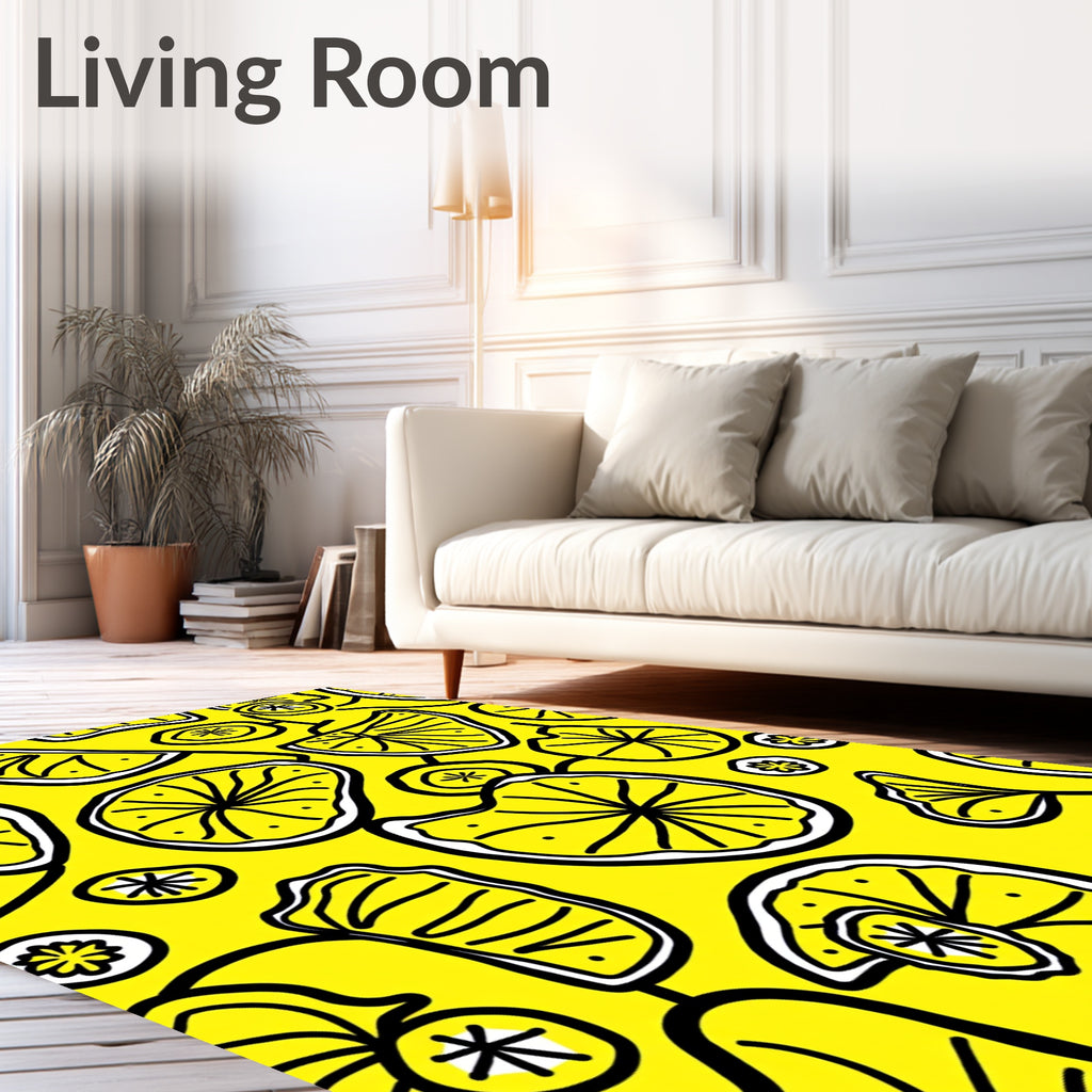 Whimsical Citrus Slice Pattern Rug