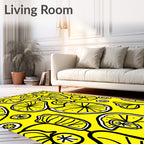 Whimsical Citrus Slice Pattern Rug