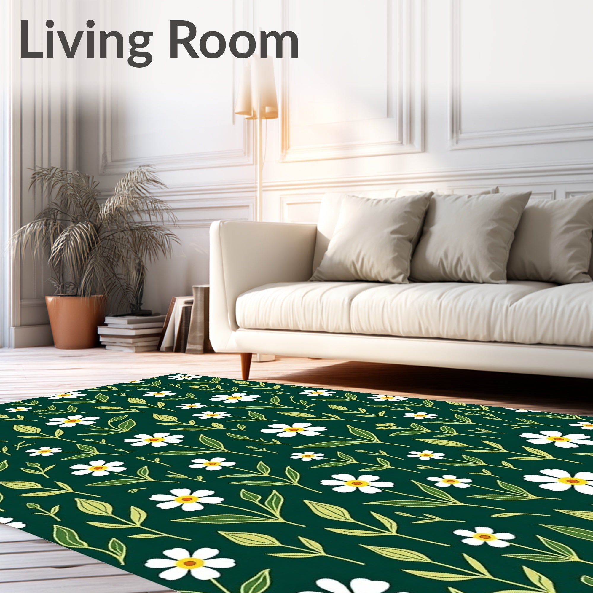 Floral Meadow Pattern Rug