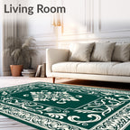 Elegant Floral Scrollwork Border Design Rug