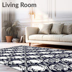 Bold Butterfly And Face Motif Rug