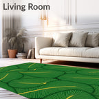 Vibrant Green Leaf Pattern Design Rug