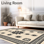 Bold Floral Star Pattern Rug