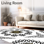 Black Gold Sunburst Medallion Rug