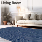 Flowing Swirls and Dots Pattern Rug
