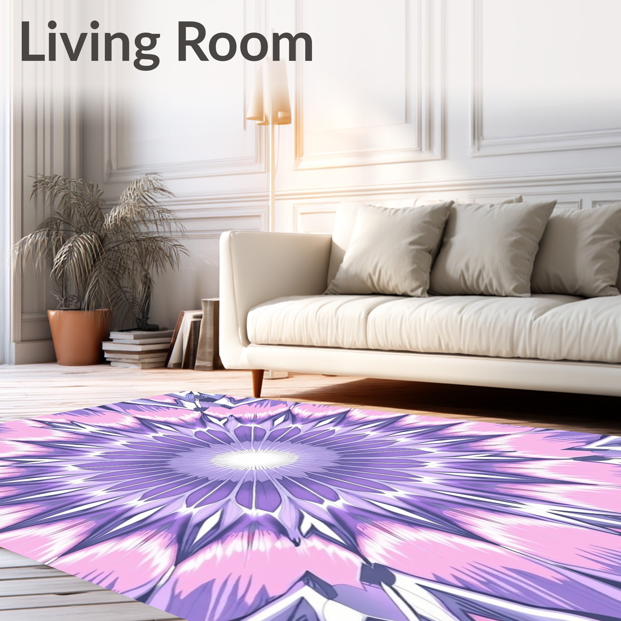 Floral Mandala Geometric Pattern Rug