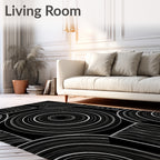 Concentric Circle Arc Pattern Rug