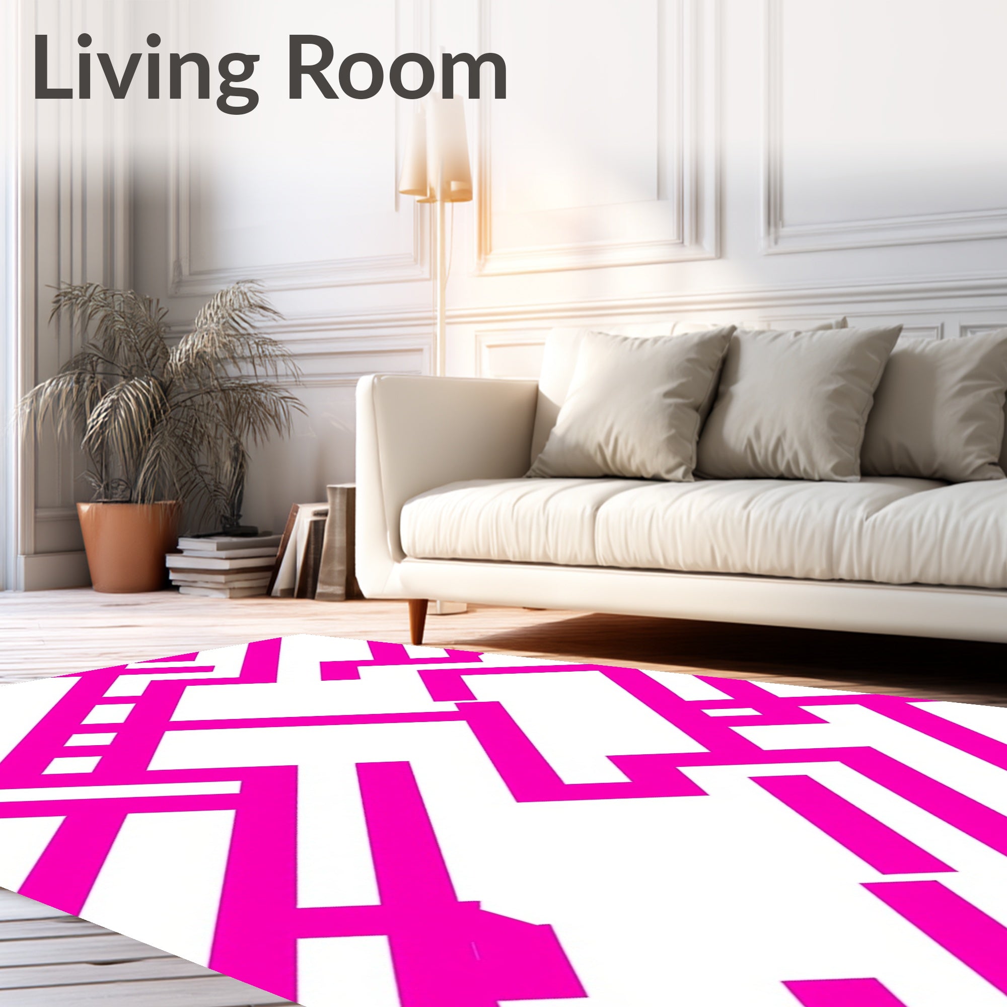 Modern Geometric Maze Pattern Rug