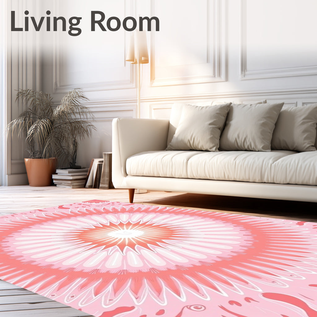 Pink Floral Mandala Radiance Rug