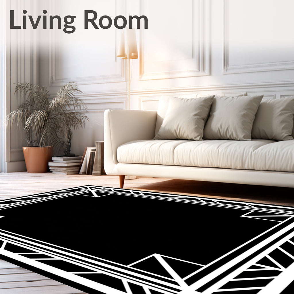 Art Deco Geometric Frame Style Rug