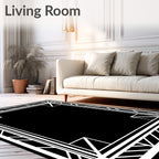 Art Deco Geometric Frame Style Rug