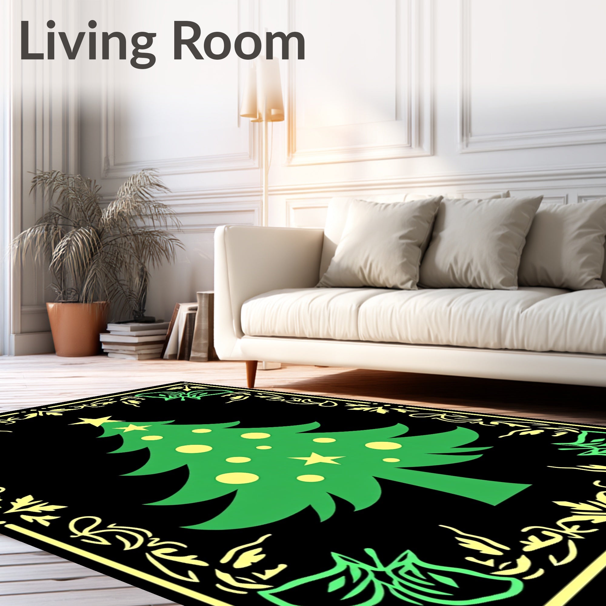 Evergreen Festive Tree Border Rug