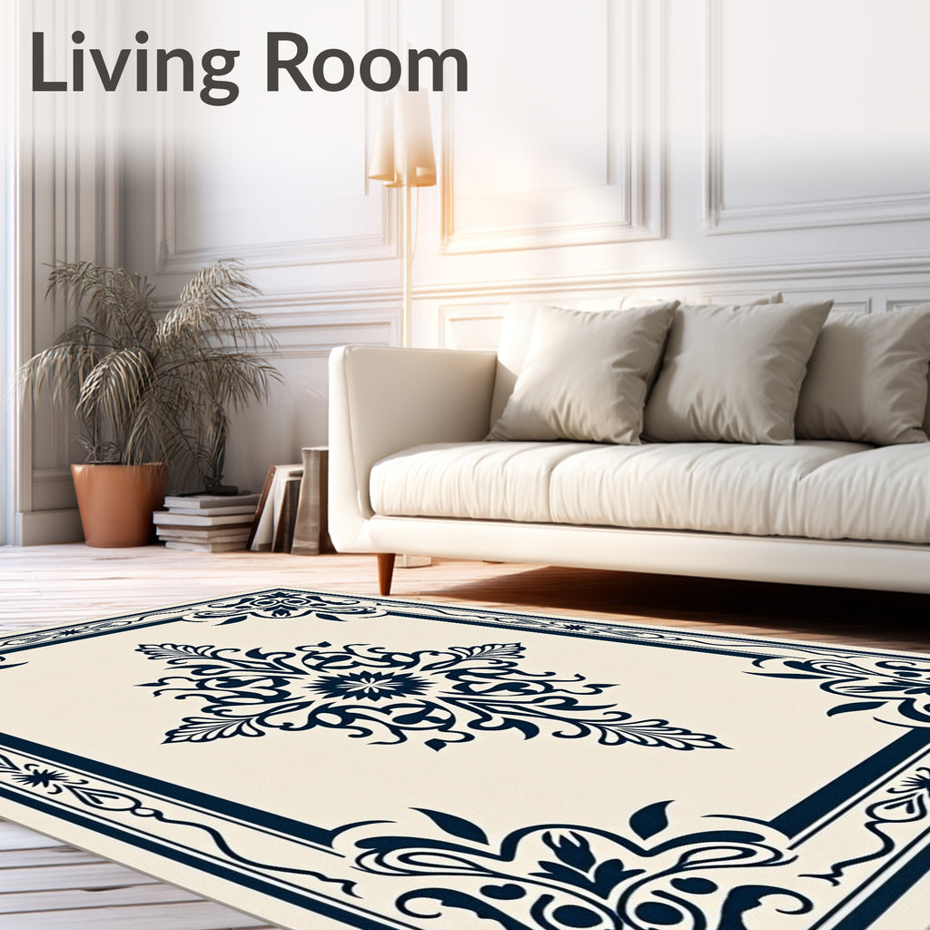 Classic Floral Medallion Frame Pattern Rug