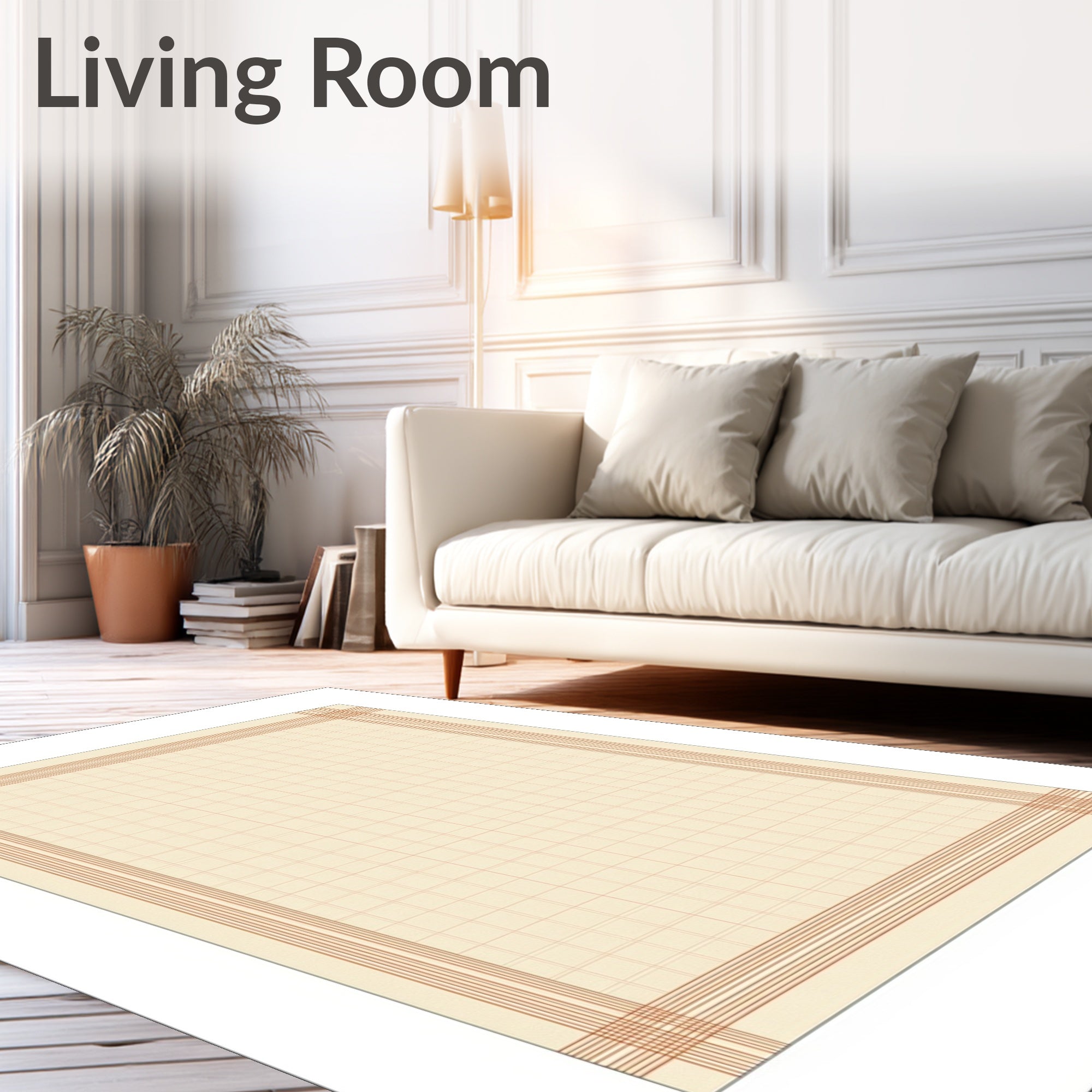 Classic Stripe Grid Pattern Rug
