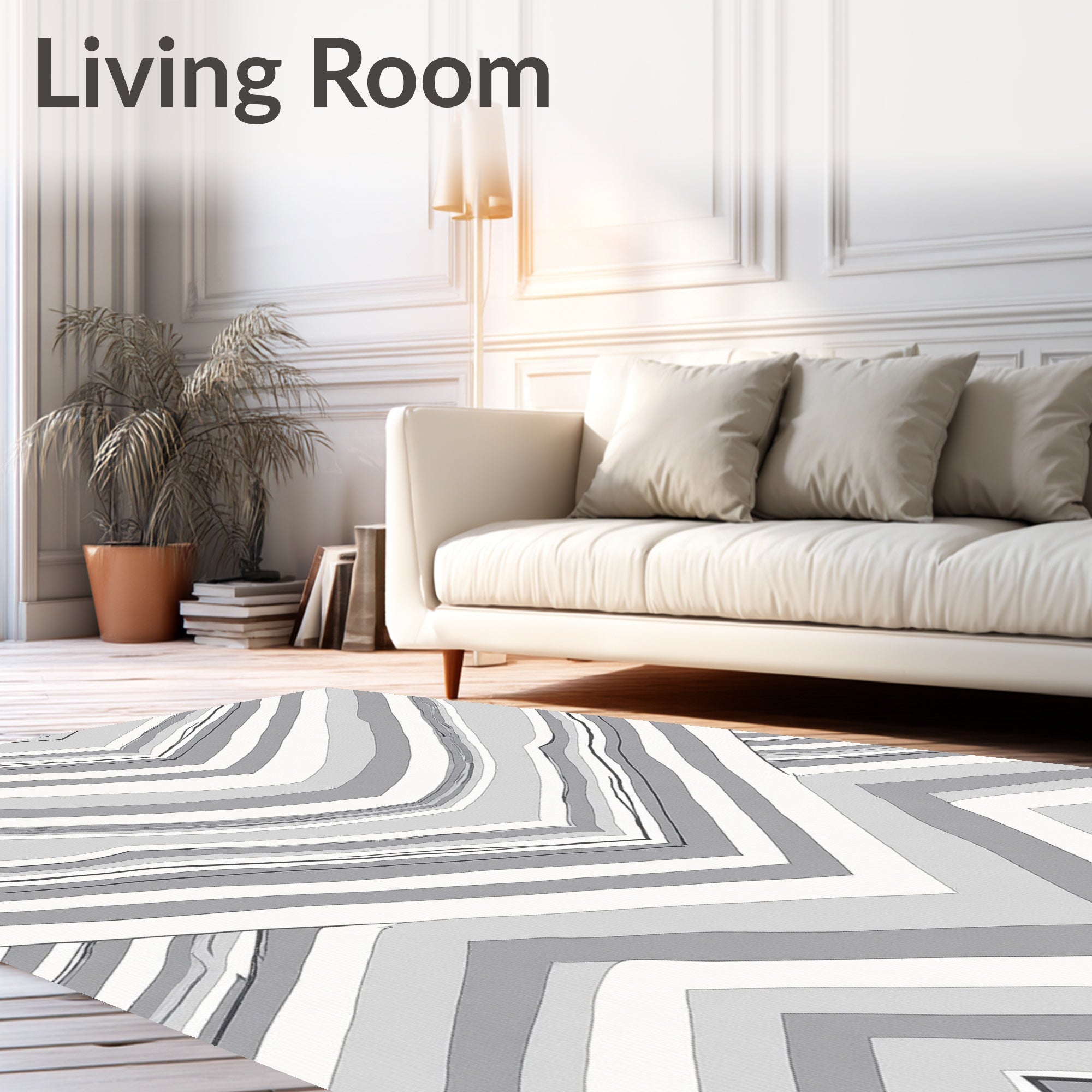 Geometric Chevron Stripe Pattern Rug