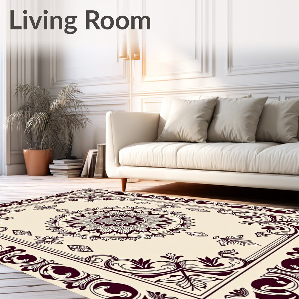 Intricate Floral Mandala Pattern Rug