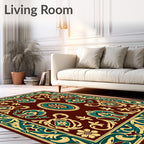 Ornate Floral Baroque Pattern Rug