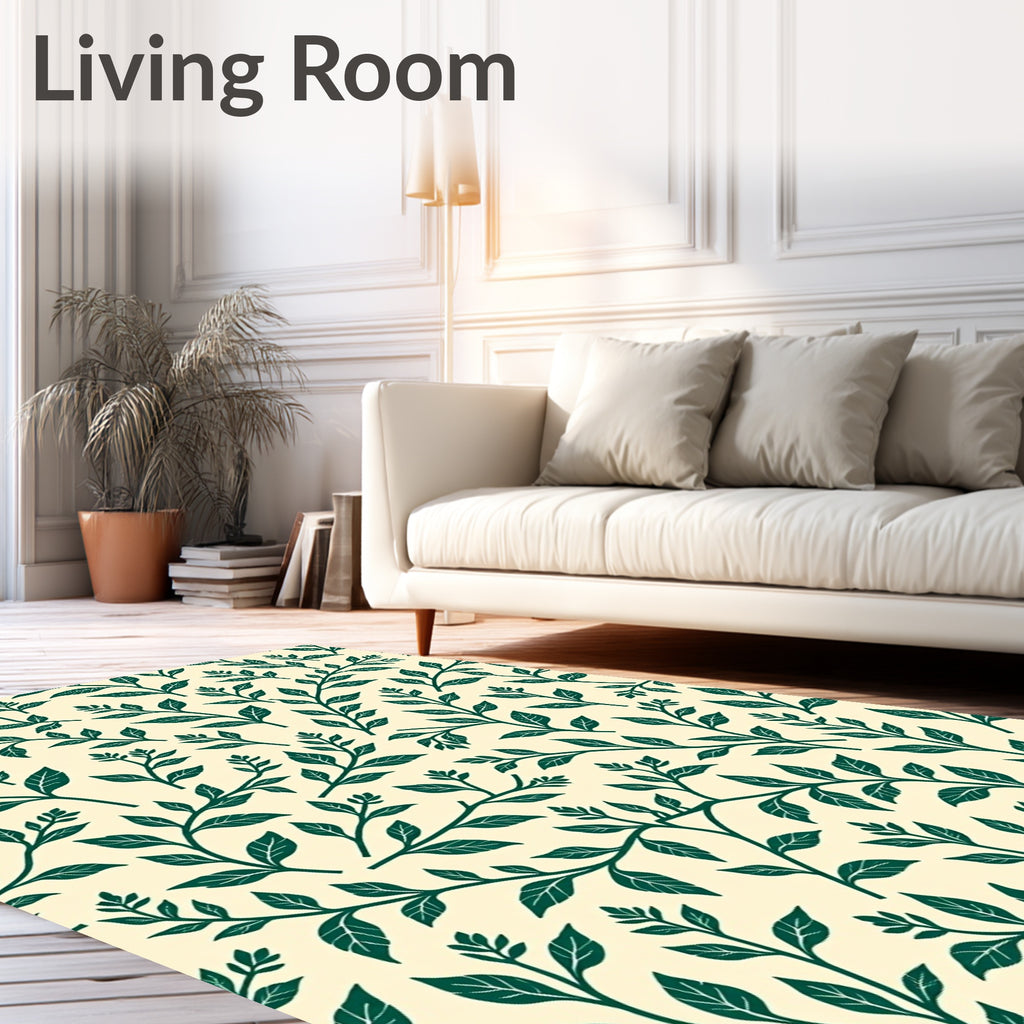Green Leaf Vine Pattern Rug