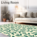 Green Leaf Vine Pattern Rug