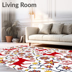 Red Deer Festive Flower Garland Rug