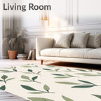 Abstract Green Leaf Pattern Design Rug