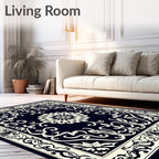 Elegant Floral Scrollwork Pattern Rug